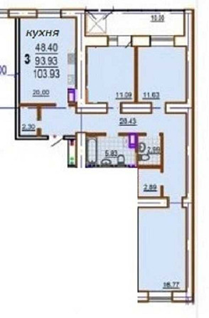 48 500$ Таких подарков нет даже у Санты! ЖК Шекспира 3К кв-ра 103м2 OY Харків - зображення 4