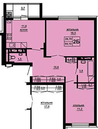 Ваша нова 2-к квартира 64м2 у ЖК Beverly Hills від Креатор-Буд Тернополь