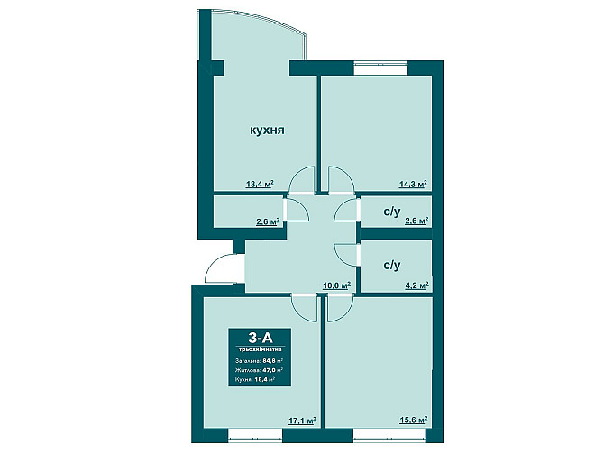 Продам простору 3-кімнатну квартиру 85 м2 з балконом. Ірпінь - зображення 2