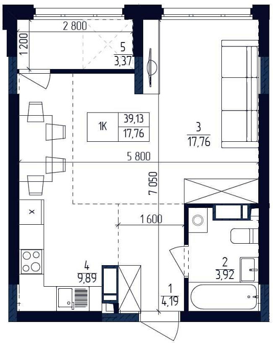 Продажа 1 комн. 39 кв.м. право собственности  ЖК Сучасний квартал Київ - зображення 3