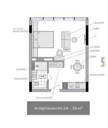 1-к. апартаменти-студія 39 м2 з і/о в Le Meandre (с. Поляниця) Поляница (Буковель)