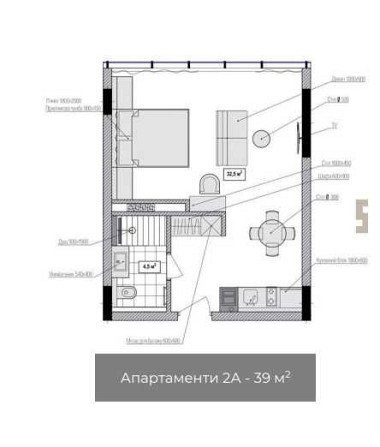 1-к. апартаменти-студія 39 м2 з і/о в Le Meandre (с. Поляниця) Поляниця (Буковель) - зображення 2