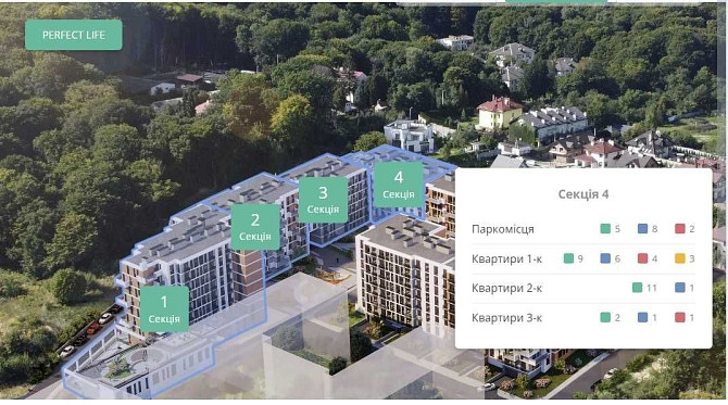 Без % 2к 1пов 4 секція Perfect Life ПерфектЛайф 82м2 по 1280 дол/м Винники - изображение 6