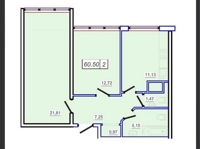 Продам 2- комн квартиру 60,5 м 53 Жемчужина ( Таирова) Лиманка - зображення 2