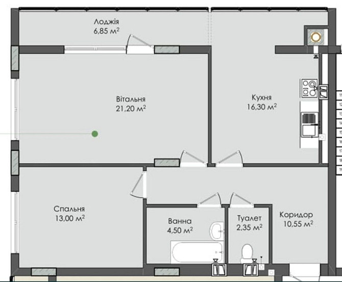 Продаж 2 кімнатної квартири 73,2 м.кв. новобуд у Дублянах Дубляни (Самбірський р-н) - зображення 2