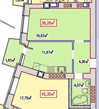 Уютний Квартал - Готова 1к квартира - 38 м² Святопетровское (Киево-Свят. р-н)