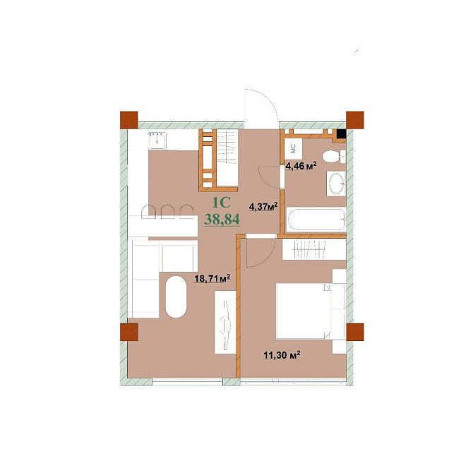 Готова 1к квартира в ЖК бізнес класу Підлужжя - зображення 5