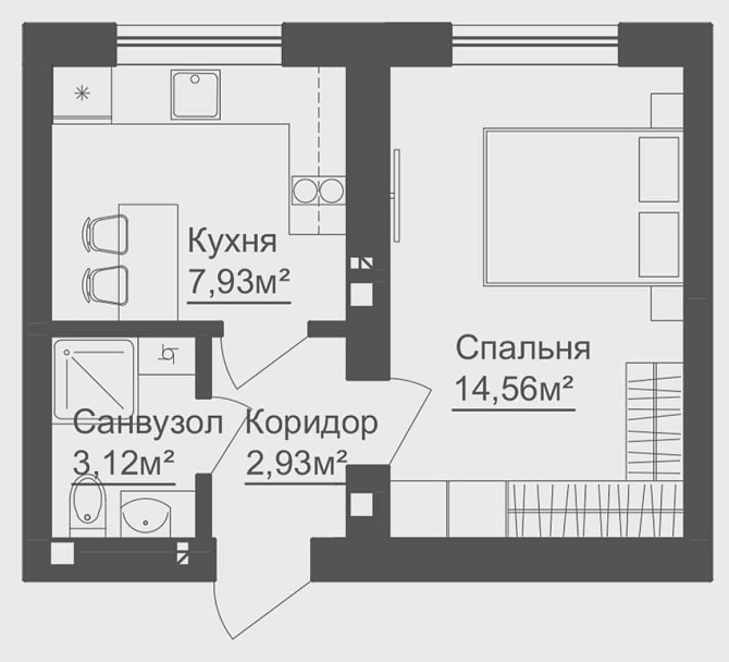 Однокімнатна квартира за супер ціною Гостомель - изображение 2