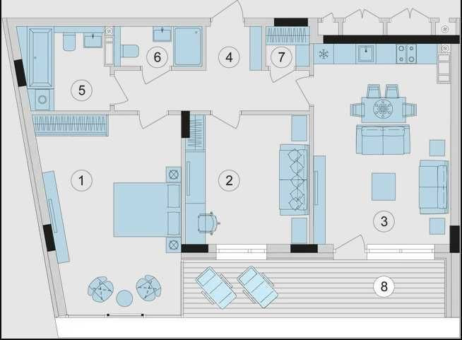 2к квартира ЖК Park Lake City 2 дом видовая Собственник планировка 2Ж Подгорцы - изображение 3