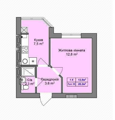 Продам 1-у кв. 27 м.кв. с видом на село в  НС ЖК"Пражский квартал 2" Петропавловская Борщаговка - изображение 1