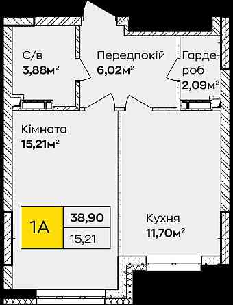 1к квартира комфорт-класу - 38,9м2\3 пов\гардероб\тепла підлога.БЕЗ%! Київ