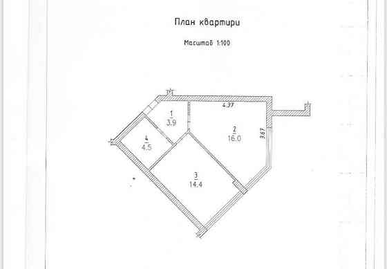 Панорамна однушка 38,8 м2 в ЖК«Plaza Kvartal»Голосіївський район Чабаны