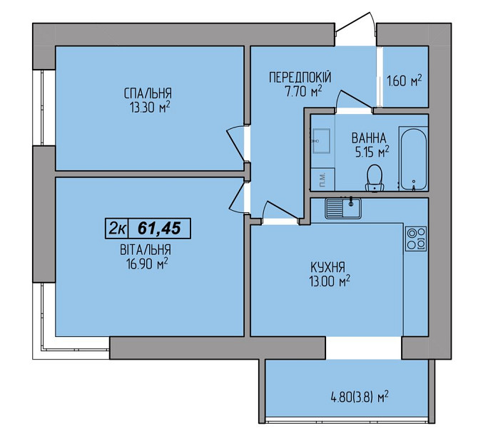 Терміново продам 2 кімнатну квартиру на Ккскаді Вовчинець - зображення 1