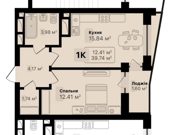 Продаж 1 кімнатної квартири вул. Соняшникова Auroom Solar Біла - зображення 3