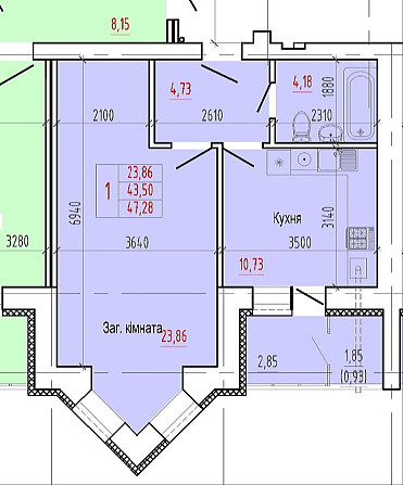 1к квартира с шикарным видом Сумы - изображение 3