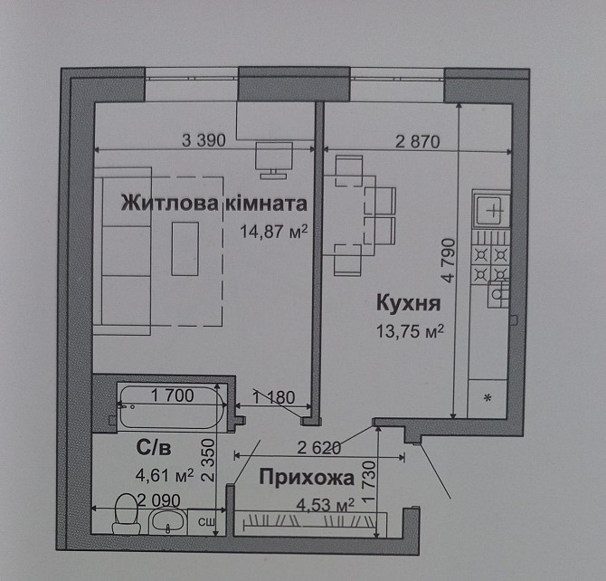 Без комісії/1кк./37м2./Зданий в експлуатацію/Гатне/жк"Рідний2" Гатне - зображення 5