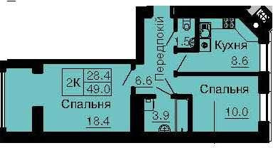 2х к. квартира 49м2 в ЖК Софія Нова від Мартинова Чабани - зображення 1