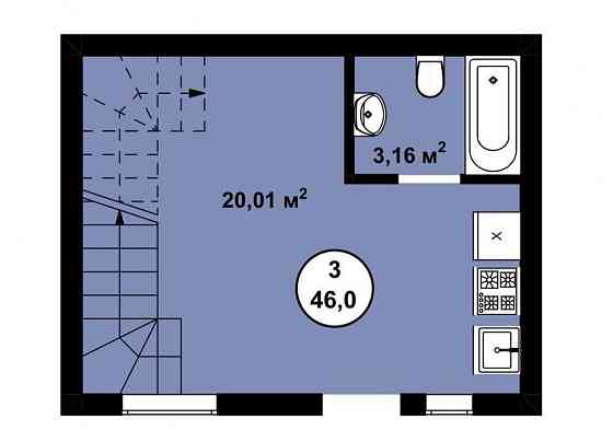 2 квартира 46м2 с Паркоместом_ЖК AURA Юровка (Сумская обл.)