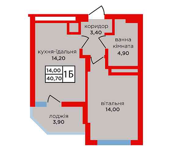 Однокімнатна квартира 40м2 у ЖК «Варшавський мікрорайон» Тернопіль