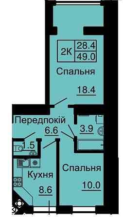 ЖК Резиденс Продам  2ком квартиру 49м2 ціна з усіма витратами Софиевская Борщаговка