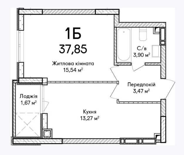 1-кімнатна квартира 37.85 м². ЖК "Синергія Сіті", Ірпінь! Ирпень - изображение 3