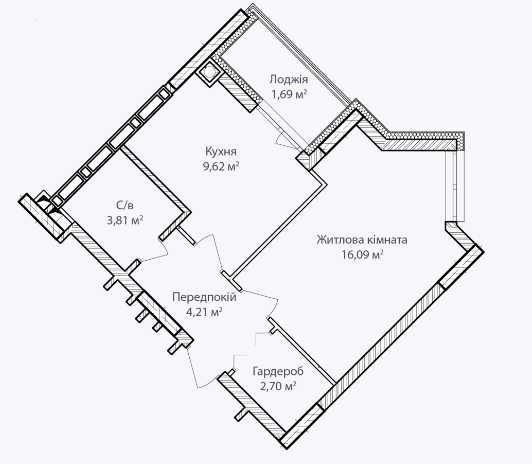 Прекрасна 1-кімнатна квартира 38.3 м² у ЖК "Синергія Сіті"! Ірпінь - зображення 3