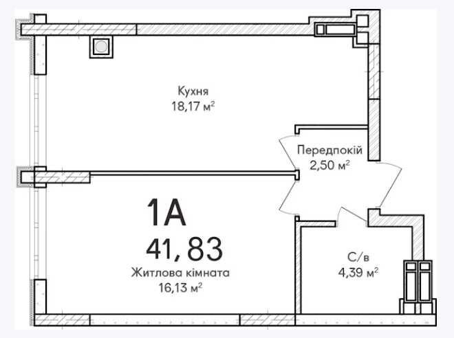 Однокімнатна квартира 41.8 м² в Ірпені. Розстрочка на 24 міс. Ірпінь - зображення 4