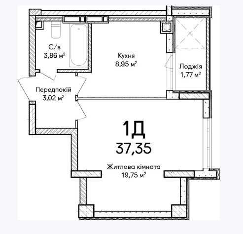 Гідна уваги 1к квартира 37.35кв.м у сучаному ЖК Синергія Сіті! Ірпінь - зображення 2