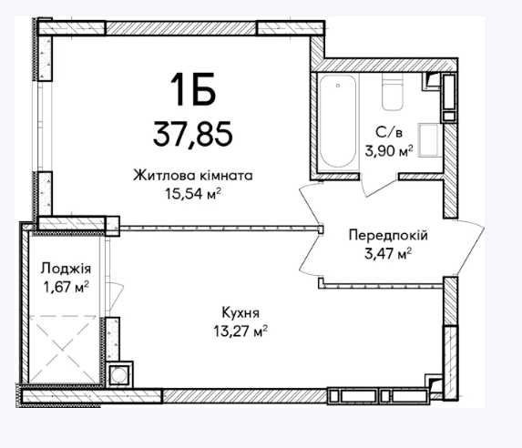 Квартира для майбутнього! 1 кімната, є лоджія, зовсім поруч набережна! Ірпінь - зображення 2