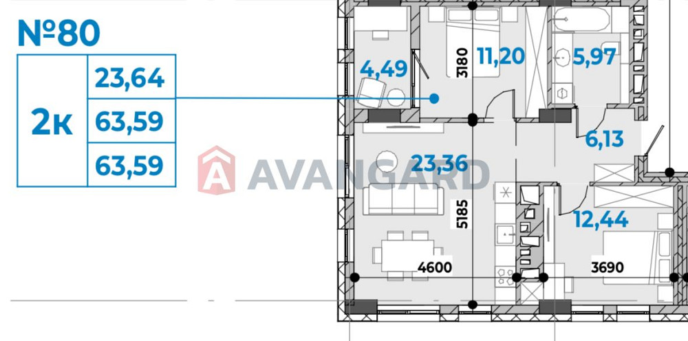 Продаж 2 кім квартири 63 м2 з панорамним виглядом в ЖК 'Шелест' Львів - зображення 3