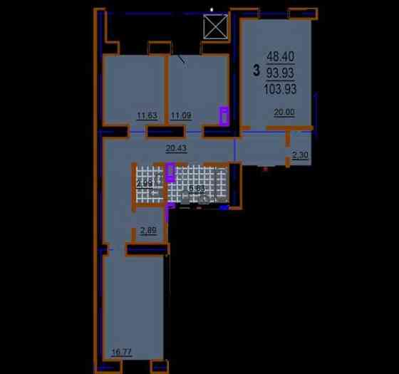 48500$! ЖК Шекспира Продам 3 ком квартиру 104 м² 6 этаж 23 Августа F Харків