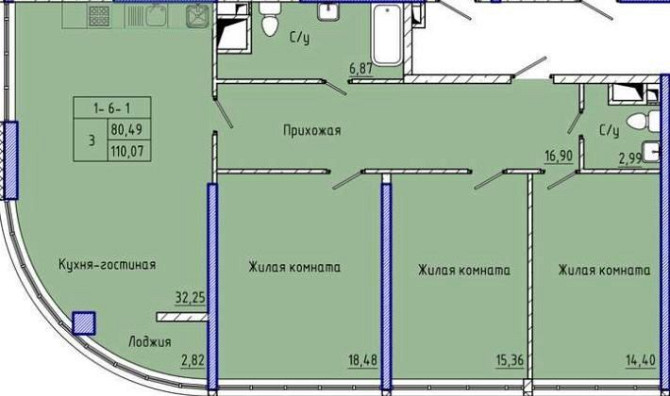 Продам трёхкомную квартиру  на Каманина,  с прямым видом на море Одеса - зображення 3