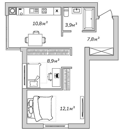 Продаж 2к квартири 42,3 м² Софіївська Борщагівка єОселя Святопетровское (Киево-Свят. р-н) - изображение 1