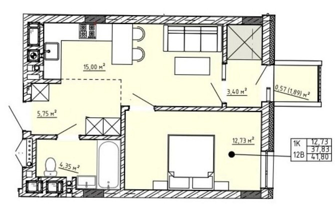 Продаж 1кім кв 42м2,ЖК Фемелі Хаус,Орлика, 1черга,здача 2024р Львов - изображение 4