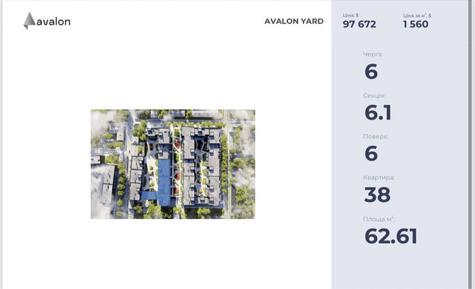 ЖК Avalon Yard. Двокімнатна квартира Львов - изображение 3