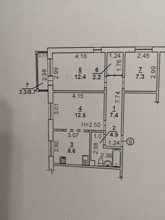 Продаю 3 ком.кв. площадь Победы 3/9, евроремонт, мебель, техника Mykolaiv - photo 5