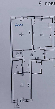 2кім кв 70,2м2,Фруктова алея,Підголоско-Чорновола,здана черга Львів - зображення 2