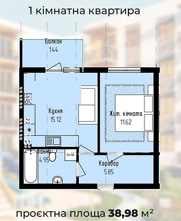 Продається 1-кімнатна квартира, ЖК Садовий
Код: 20214 Ужгород - зображення 5