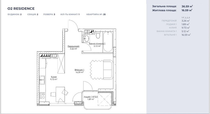 Квартира в O2 residence Київ - зображення 1