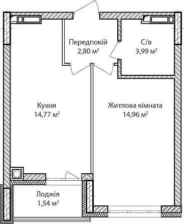 Простора 1-кімнатна квартира 38.7м². Продаж без комісії! Ірпінь