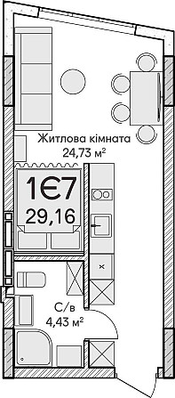 Квартира-студія в зданому будинку. По 100% оплаті знижка -5%! Ирпень - изображение 7