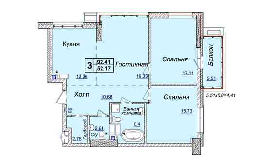 БЕЗ% Продажа 92 м2, 3к, ЖК Новопечерские Липки, Драгомирова 17б Київ