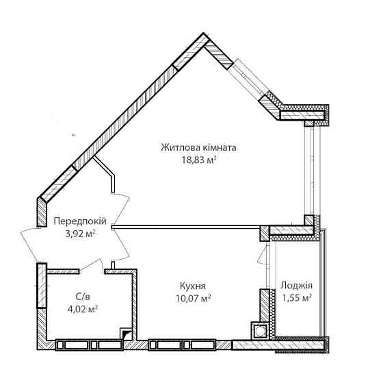 В Продажі 1-кімнатна квартира 39.1м² в ЖК Синергія Сіті Іrpin