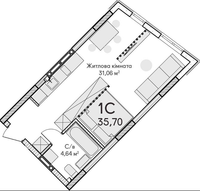 1-кімнатна квартира студія у ЖК "Синергія Сіті" — 35.8 м². ДІЄ ЗНИЖКА! Ирпень - изображение 2