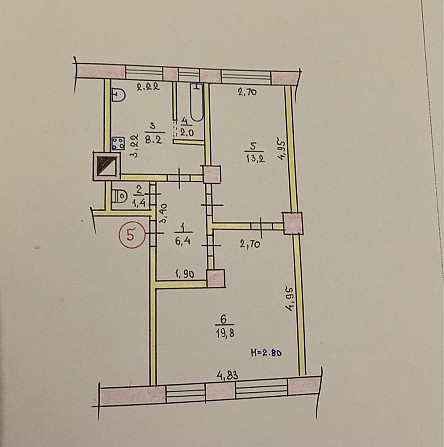 КРЕС. Поряд стадіон Гірник. Продажа. Двокімнатна квартира за 6550 Кривой Рог - изображение 2