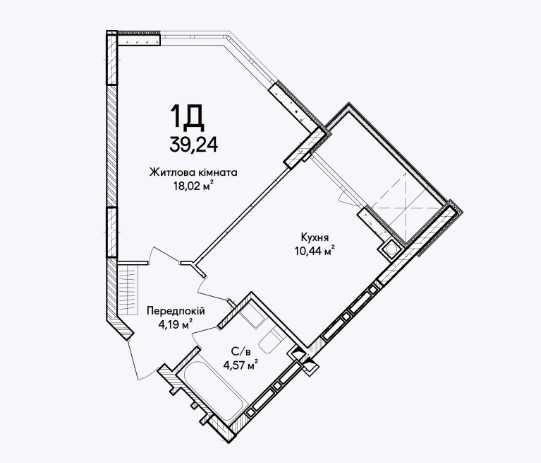 1-Кімнатна Квартира 39.24м² в Перспективному ЖК Ірпінь - зображення 5