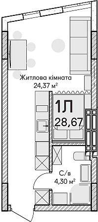 1-кімнатна квартира 28.67м². Продаж/Розстрочка/єОселя! Ірпінь - зображення 2