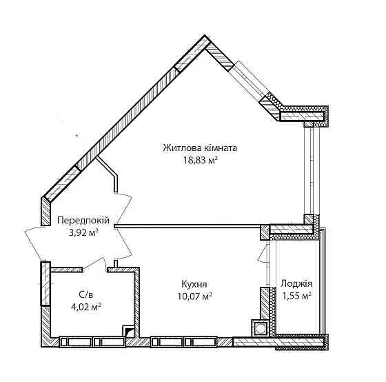 1-кімнатна квартира 39.1м² по вул. Ольги Кобилянської. Продаж! Іrpin