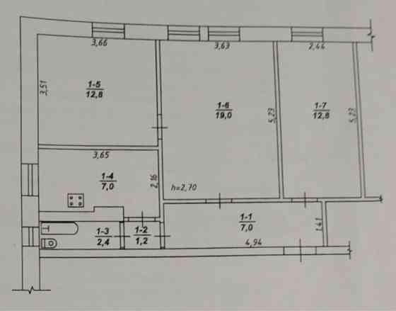 Продам 3-х ком.кв. с электроотоплением. Павлоград