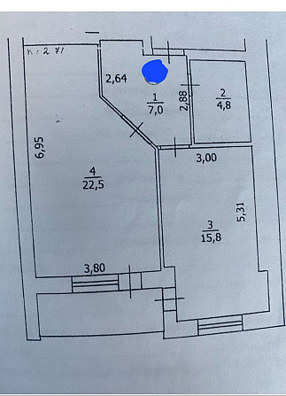 Продам 1к кв, 53м2, вул. Головатого 77, можливо  є Оселя! Бориспіль - зображення 7